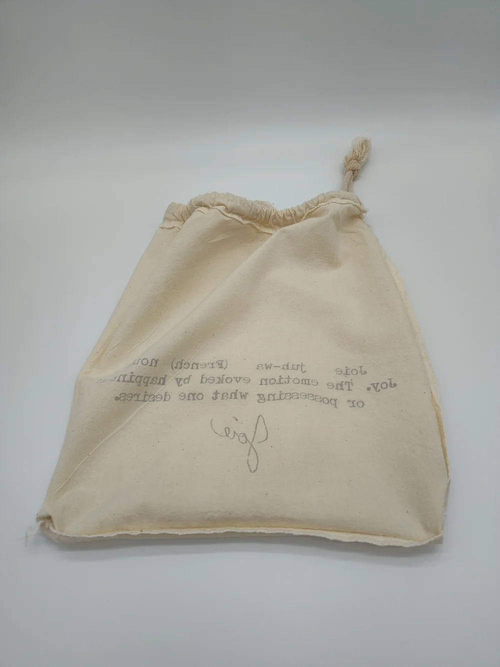 JOIE Juh-Wa French Definition Drawstring Dust Bag Cotton Canvas Pouch 12x11 EUC - Picture 3 of 5